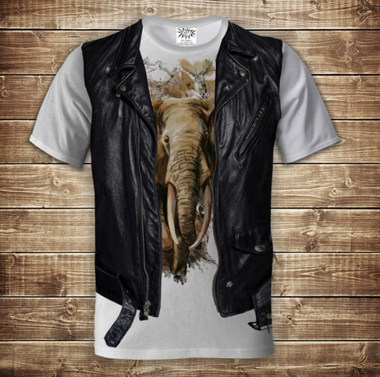 T-shirt 3D All Over Print 2-in-1 shirt + vest Elephant Adult and children's sizes