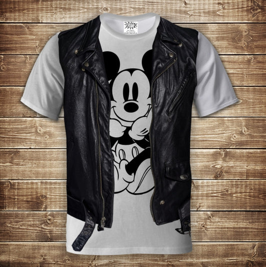 Camiseta 3D All Over Print 2 en 1 camiseta + chaleco Mickey Mouse Tallas adulto y niño