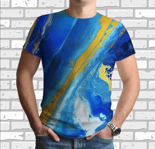 T-shirt 3D All Over Print with Watercolor Art Theme