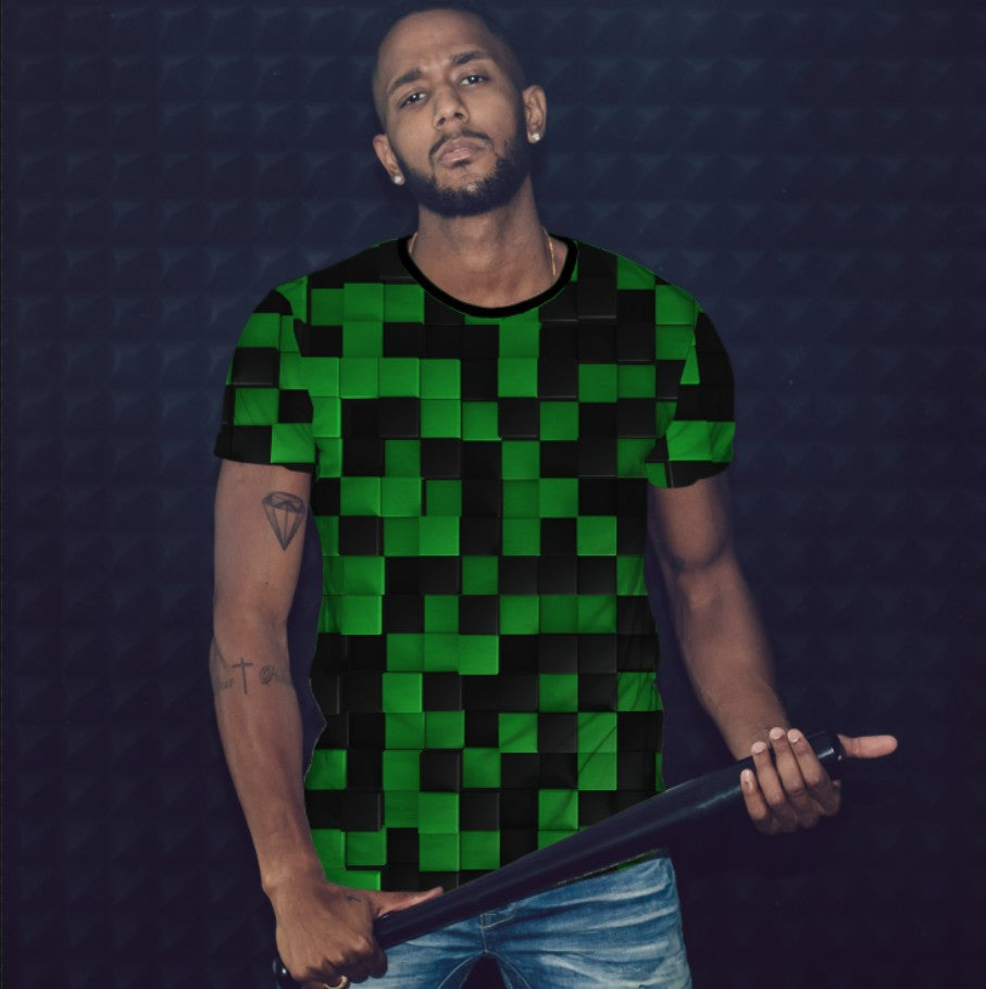 T-shirt 3D All Over Print with a Green Labyrinth Theme