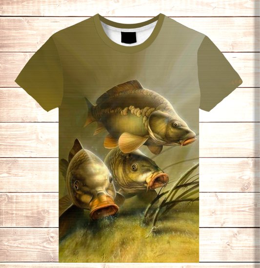 Camiseta con estampado integral en 3D para entusiastas de la pesca