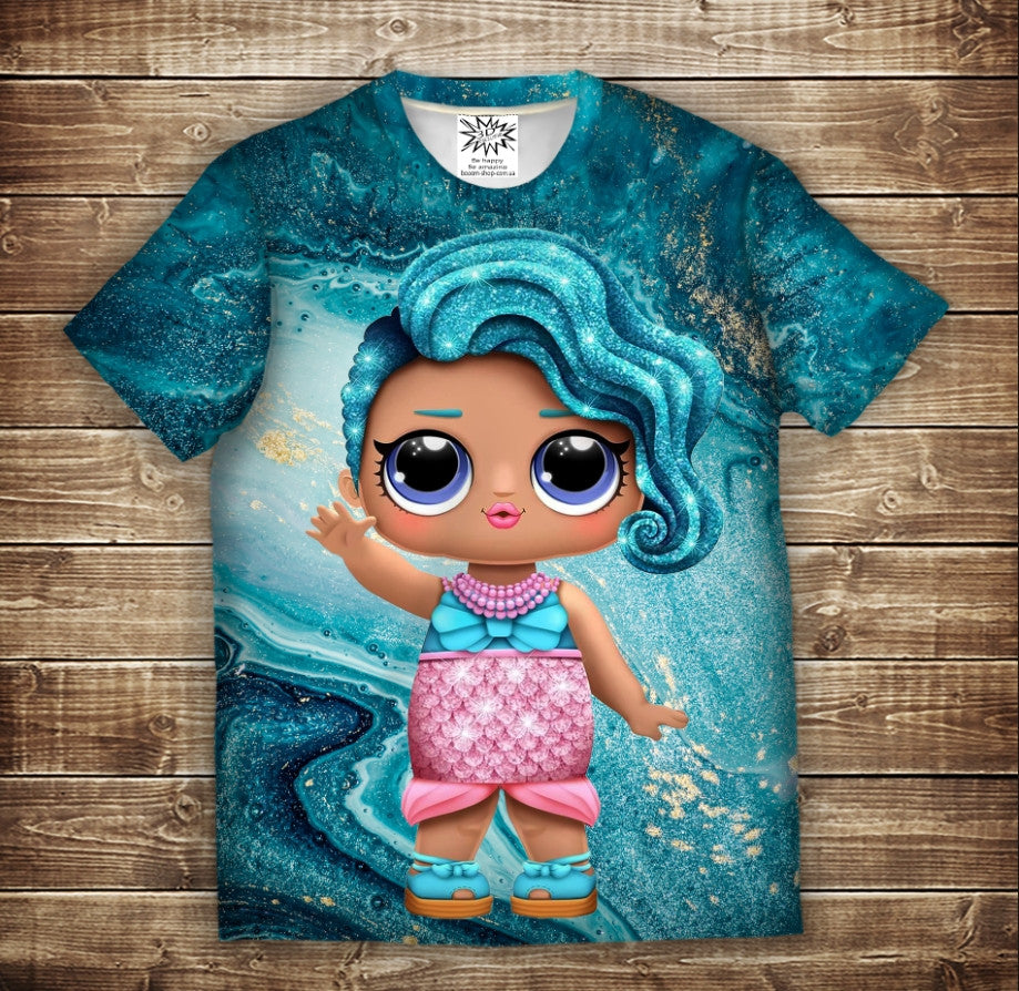 Camiseta 3D All Over Print con un tema de muñeca LOL Sirena