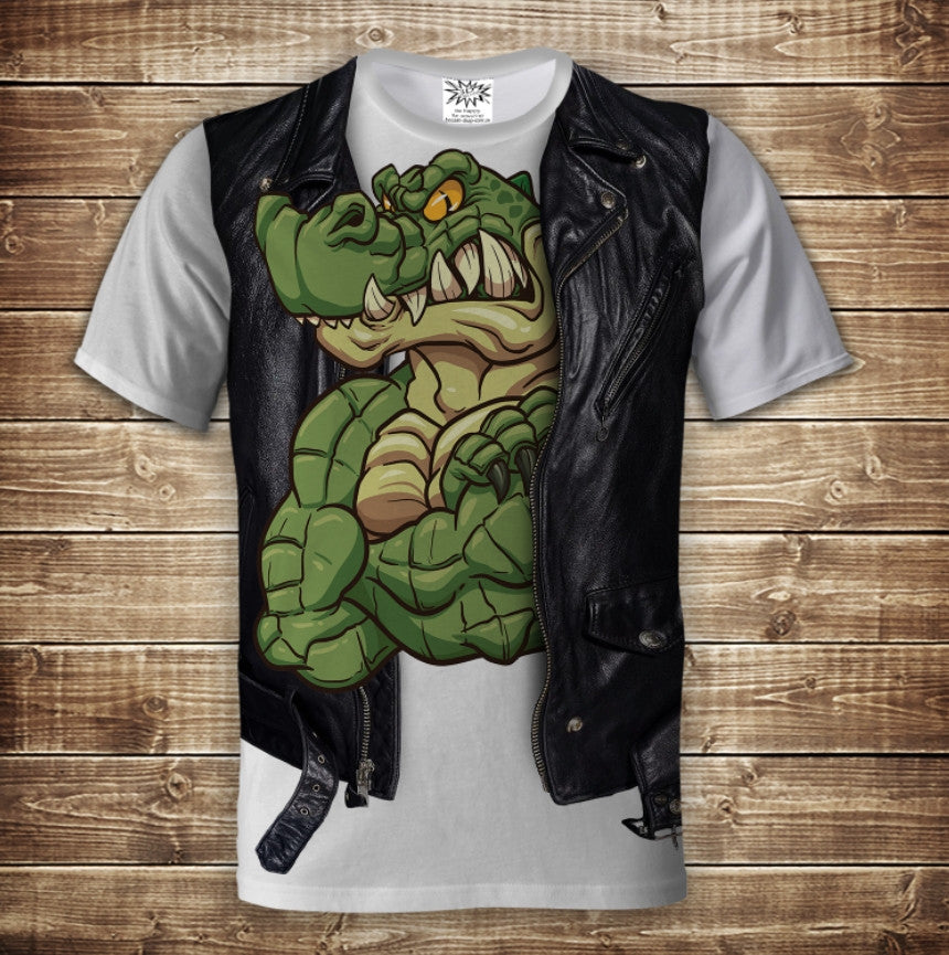 T-shirt 3D All Over Print 2 in 1 T-shirt + Vest Crocodile Bodybuilder Adult and Children Sizes