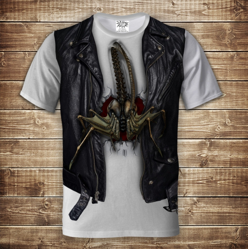 T-shirt 3D All Over Print 2-in-1 shirt + vest. Alien Adult and children's sizes.