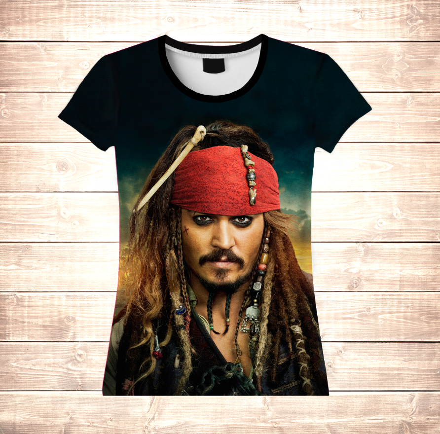 Футболка з 3D принтом Captain Jack Sparrow