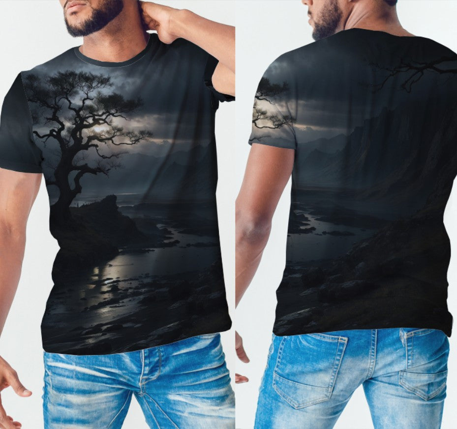 T-shirt 3D All Over Print with a theme of Twilight Over the Sea.