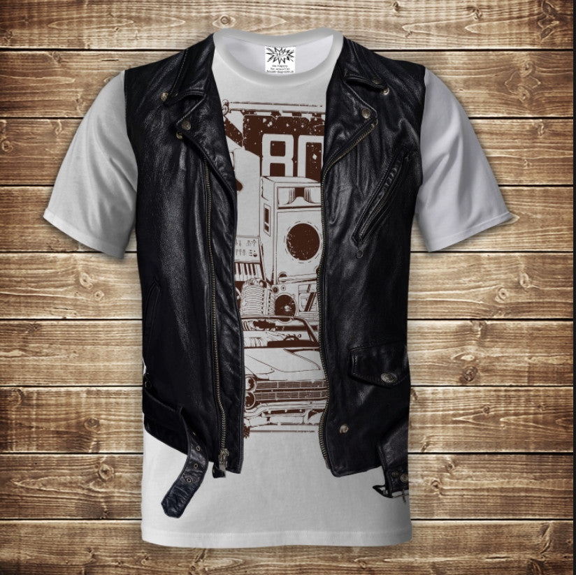 Camiseta 3D All Over Print 2 en 1 camiseta + chaleco 80s Tallas adulto y infantil