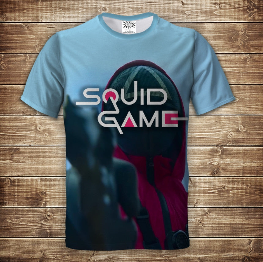 T-shirt 3D All Over Print Squid Game Adult and Kids Sizes