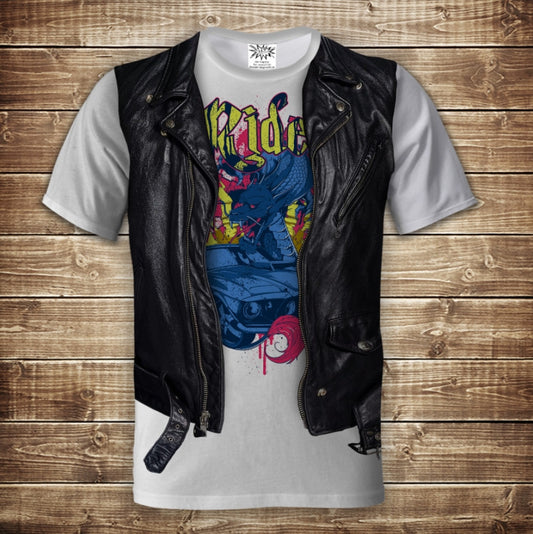 T-shirt 3D All Over Print 2-in-1 T-shirt + Vest Rider Adult and Children Sizes