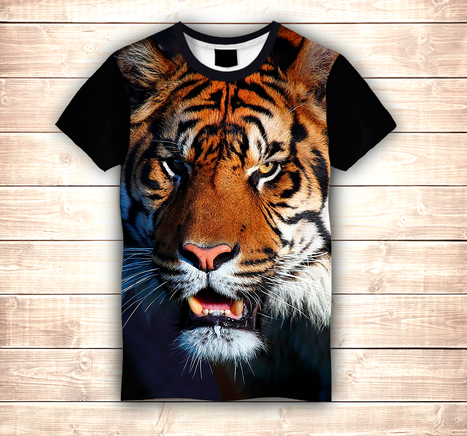 Camiseta 3D All Over Print Tigre (Camiseta Big Face)