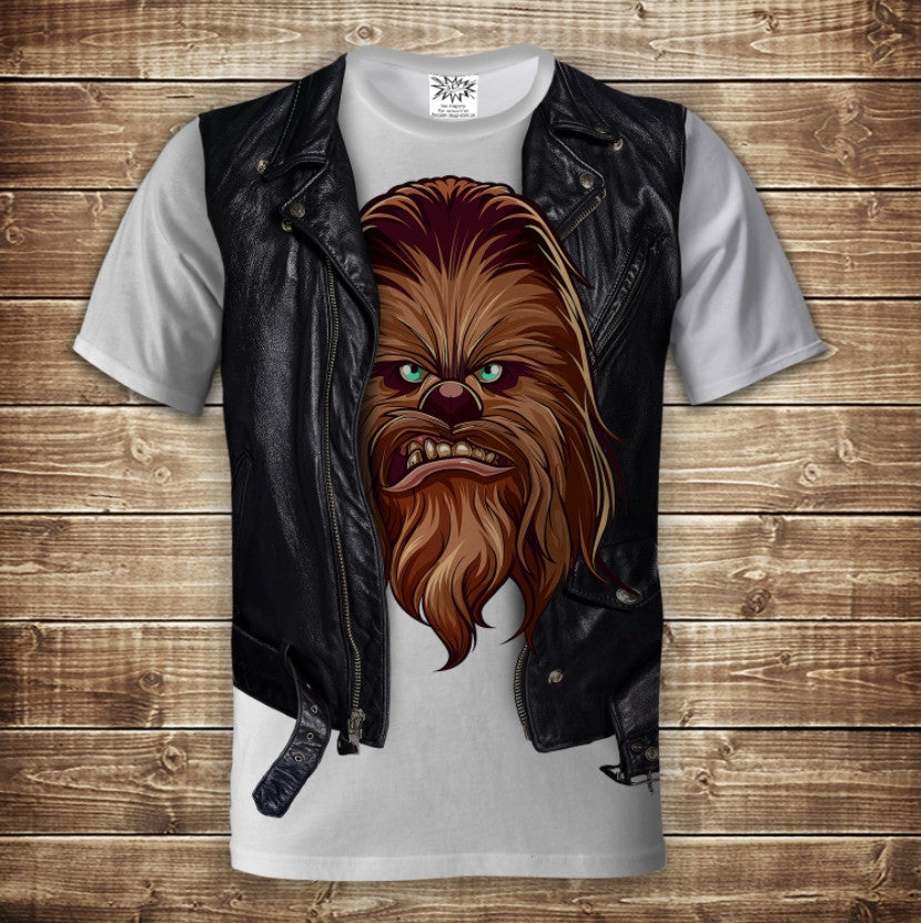 T-shirt 3D All Over Print 2-in-1 t-shirt + vest Chewbacca Star Wars Adult and children's sizes