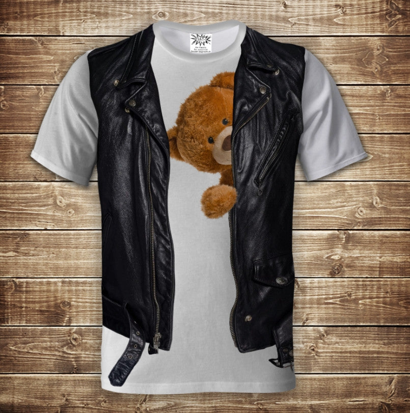 T-shirt 3D All Over Print 2-in-1 T-shirt + Vest Teddy Bear Adult and Children's Sizes