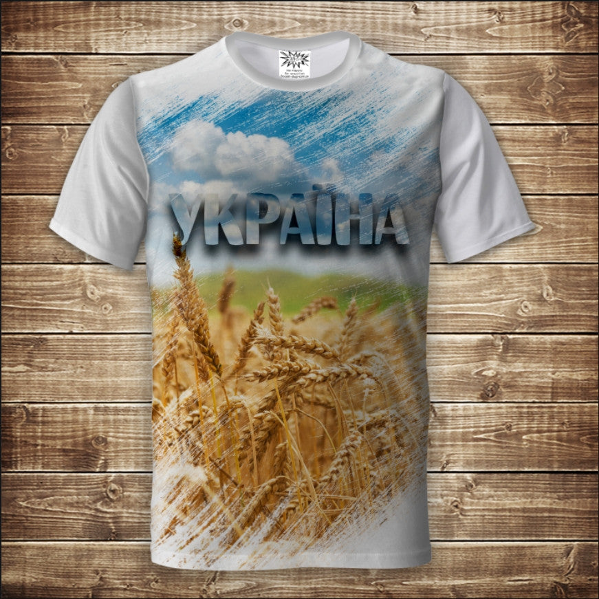 Camiseta 3D All Over Print Campo Ucrania Tallas Adulto y Niño