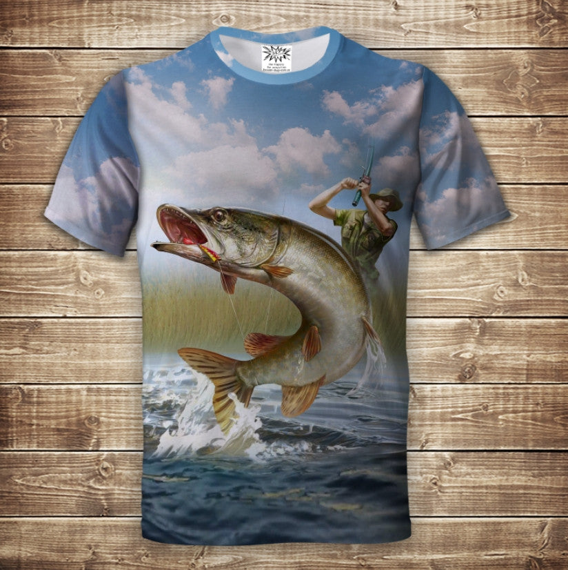 Camiseta 3D All Over Print Pesca