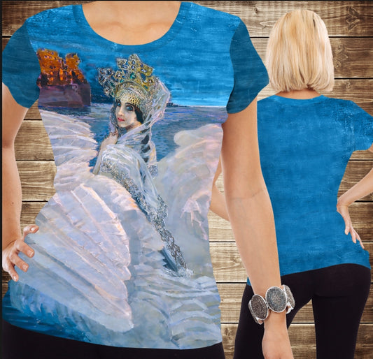 T-shirt 3D All Over Print Vrubel's Painting Swan Princess