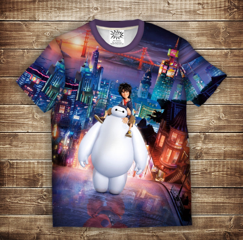 T-shirt 3D All Over Print with a Big Hero City of Heroes theme.