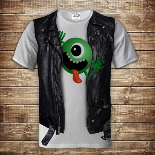 T-shirt 3D All Over Print 2-in-1 T-shirt + Vest Monstrik with One Eye Adult and Children's Sizes