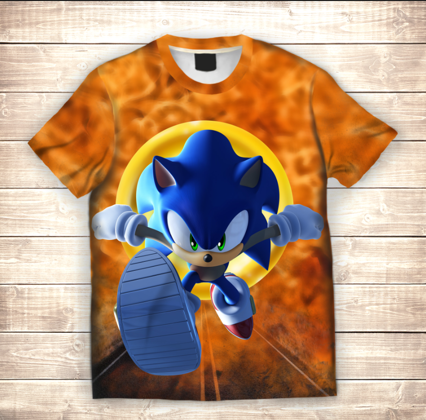 Camiseta 3D All Over Print Sonic Fire