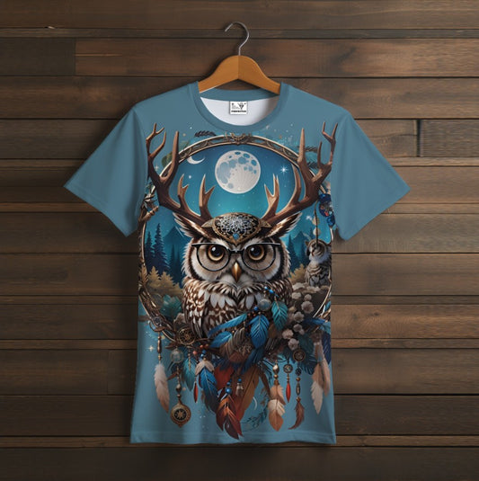 T-shirt 3D All Over Print with Wise Owl Totem Theme