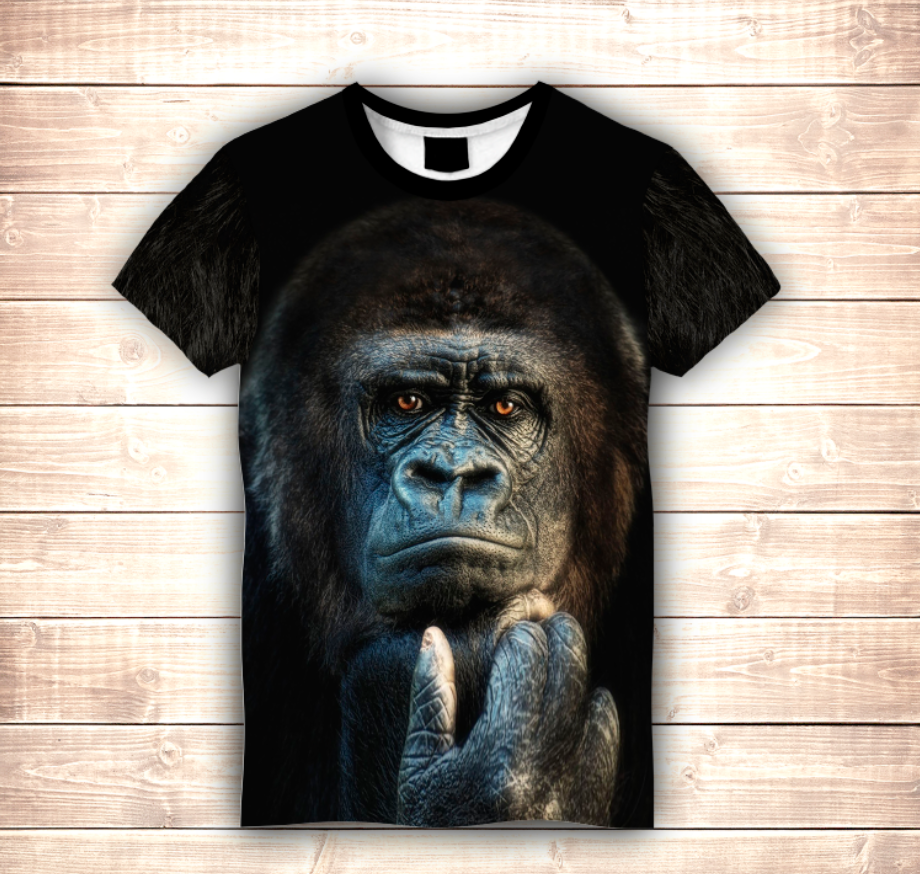 Camiseta 3D All Over Print Wise Gorilla (Camiseta Big Face)