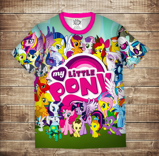 Camiseta 3D All Over Print con temática de Todos los Ponis.