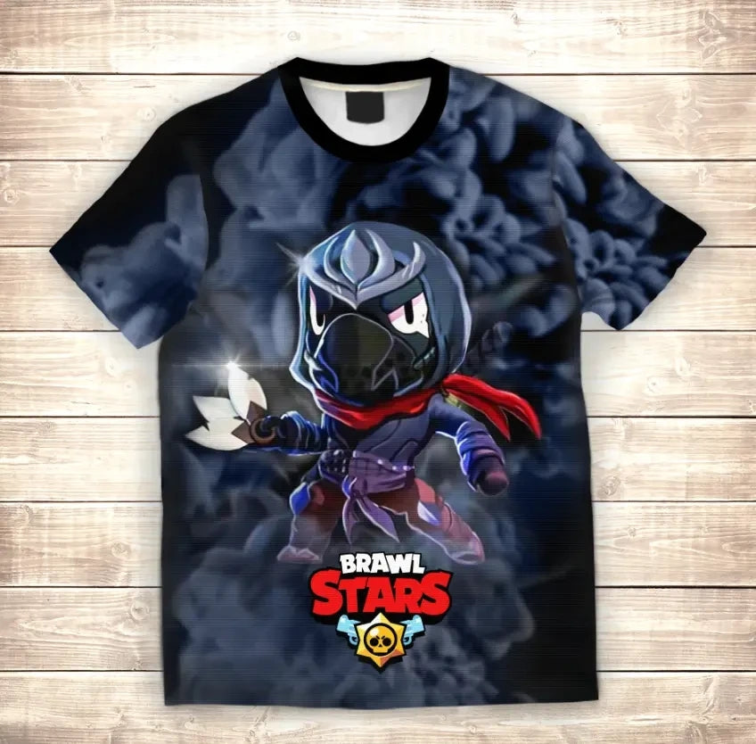 Camiseta 3D All Over Print CROW Assasin Raven Assassin Brawl Stars