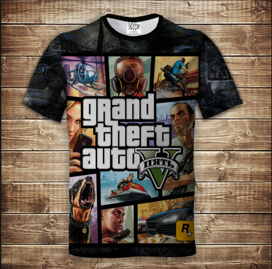 T-shirt 3D All Over Print Grand Theft Auto Cover