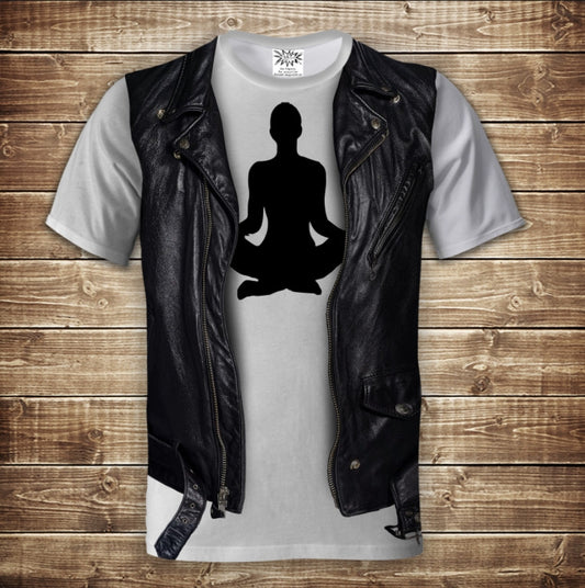 T-shirt 3D All Over Print 2-in-1 T-shirt + Vest Yoga in the Shower Adult and Children's Sizes