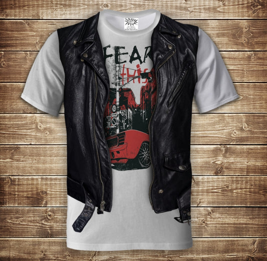 Camiseta 3D All Over Print 2 en 1 camiseta + chaleco Fear this Tallas de adulto y niño