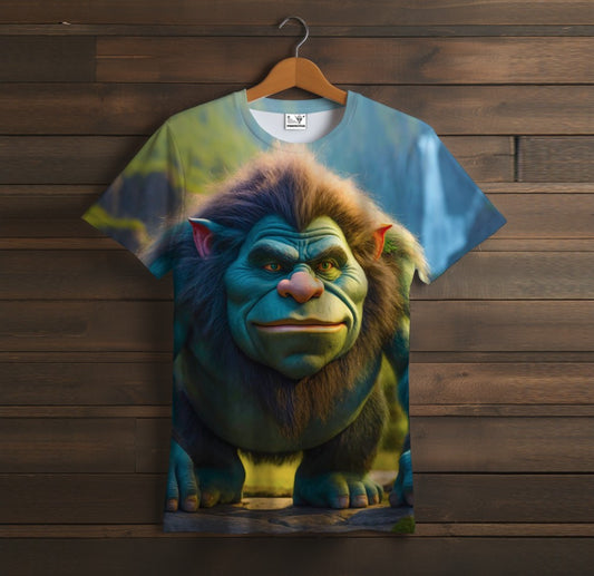 Camiseta 3D All Over Print con un tema Troll Mítico