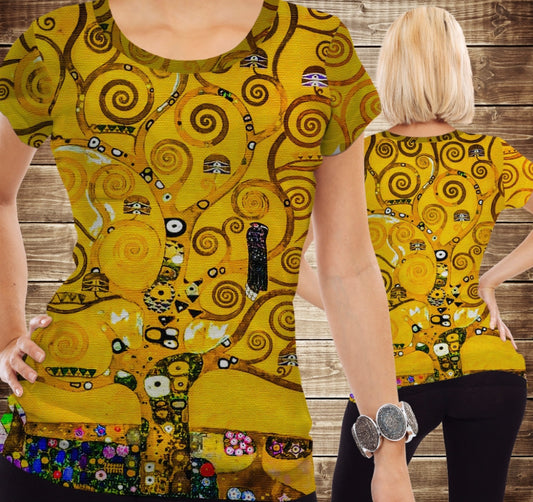 T-shirt 3D All Over Print Gustav Klimt Stoclet Fries.