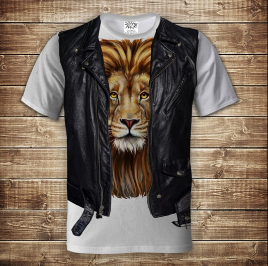 T-shirt 3D All Over Print 2-in-1 T-shirt + Vest Lion Adult and Children's Sizes