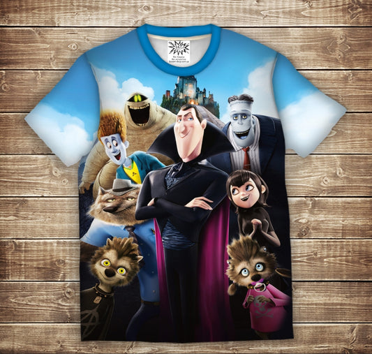 Camiseta 3D All Over Print Hotel Transylvania Tallas Adulto y Niño