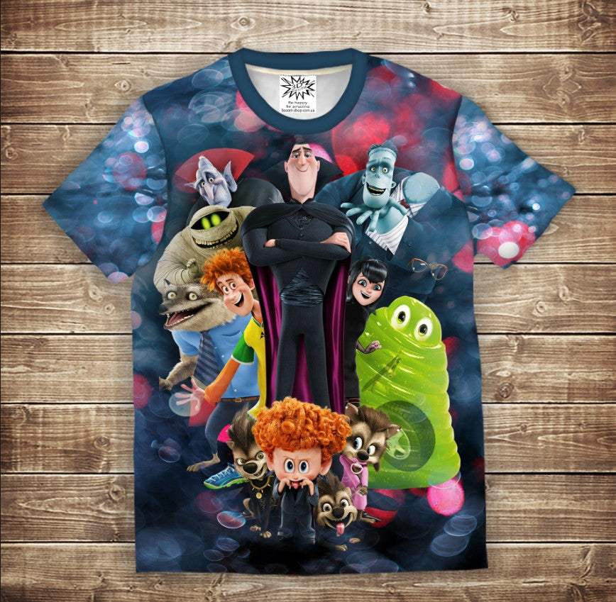 T-shirt 3D All Over Print Hotel Transylvania. Adult and Children's sizes.