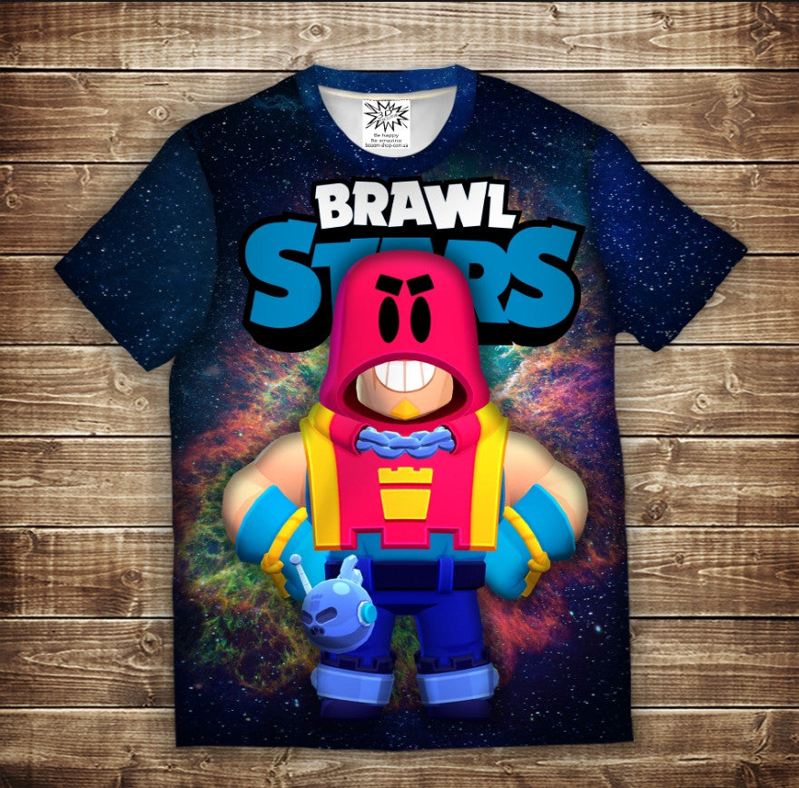 Camiseta 3D All Over Print con temática Grom de Brawl Stars.