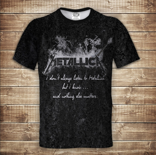 Camiseta 3D All Over Print con estampado Metallica 3D. Tallas para adultos y niños.