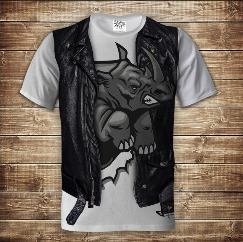 T-shirt 3D All Over Print 2-in-1 T-shirt + Vest Rhino Ducks Adult and Children's Sizes