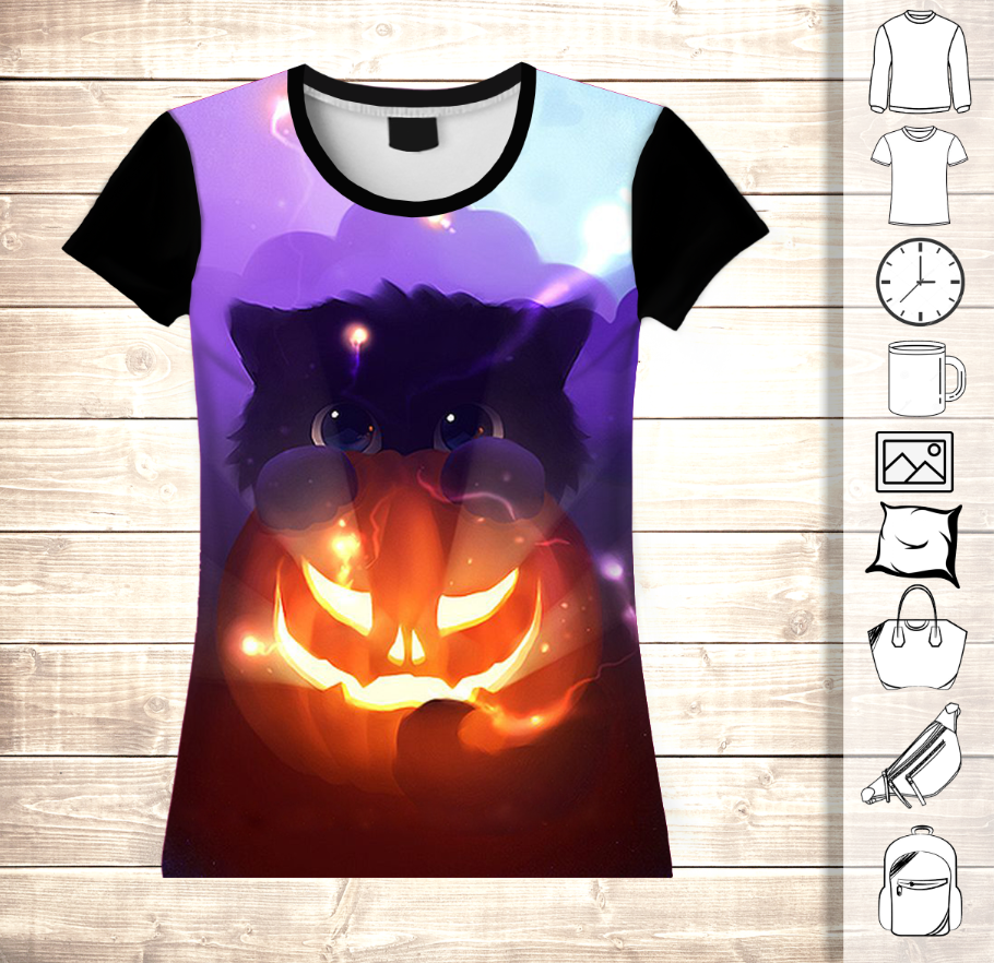 T-shirt 3D All Over Print Helloween Cat