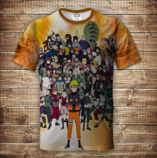 Футболка 3D All Over Print: Naruto Anime. Розміри дорослі та діти.