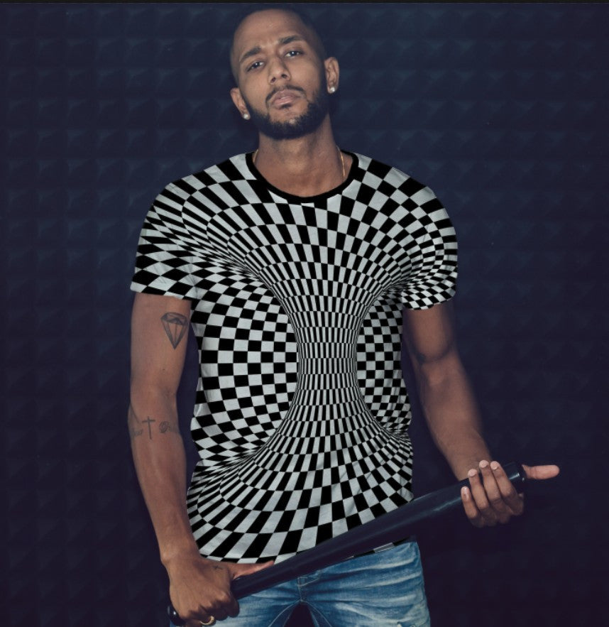 T-shirt 3D All Over Print with Optical Illusion Theme