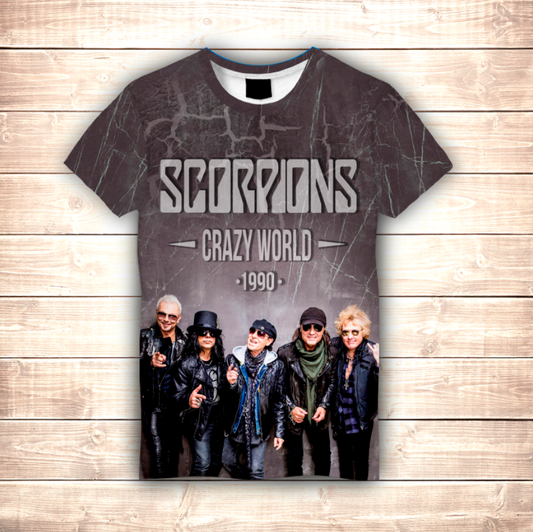 T-shirt 3D All Over Print Scorpions Crazy World