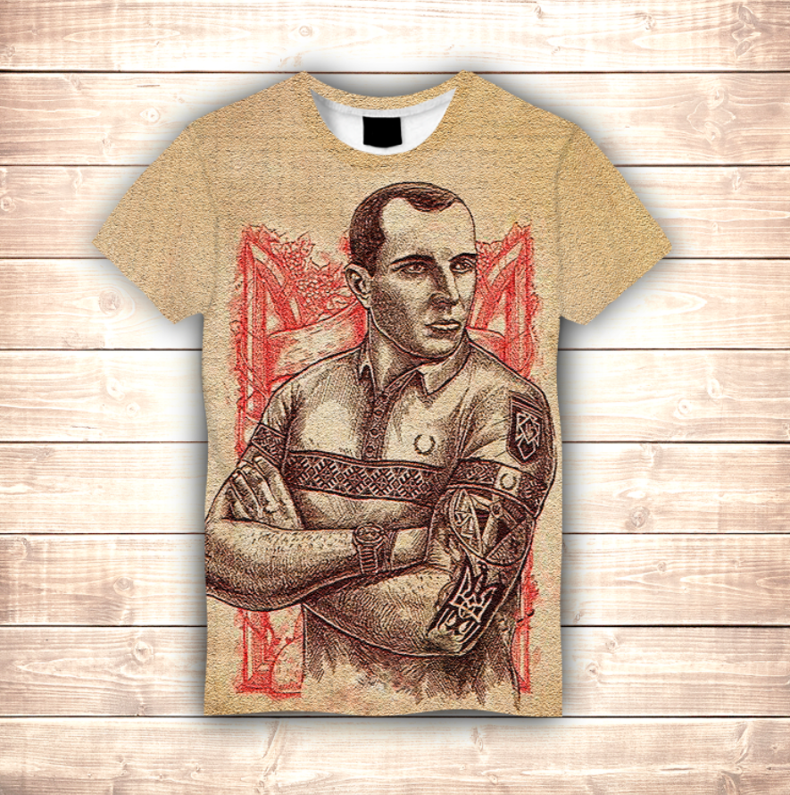 T-shirt 3D All Over Print with Stepan Bandera design for Adults and Kids sizes.