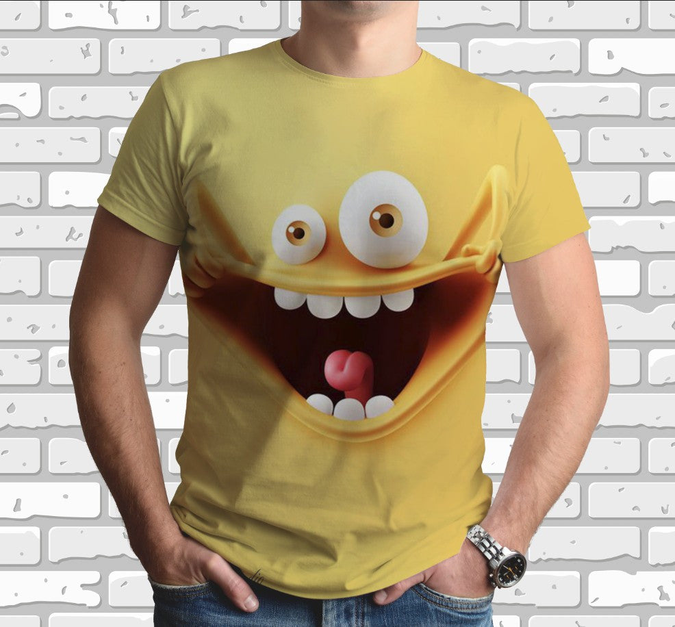 Camiseta 3D All Over Print con tema de emoticonos