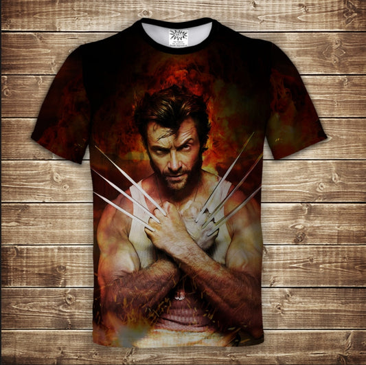 T-shirt 3D All Over Print with a theme of Logan Wolverine X-Men.