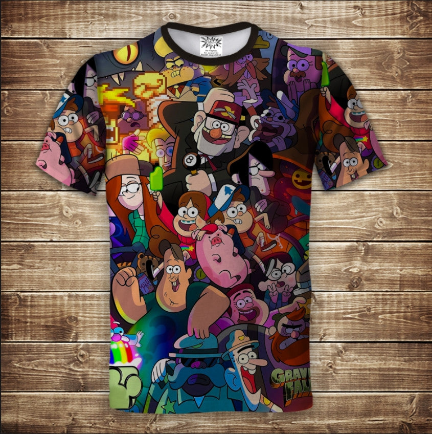 Camiseta 3D All Over Print Gravity Falls