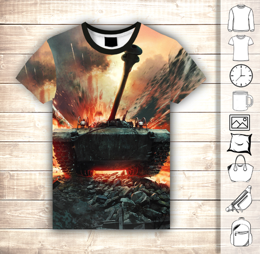 Camiseta 3D All Over Print WAR TANKS