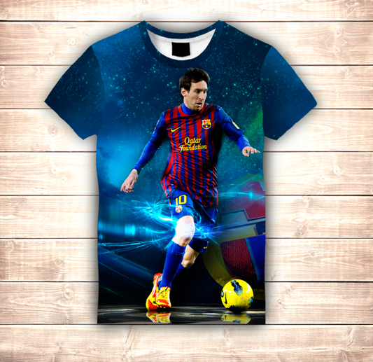 Футболка 3D All Over Print MESSI BARCELONA (дорослі та дитячі розміри)