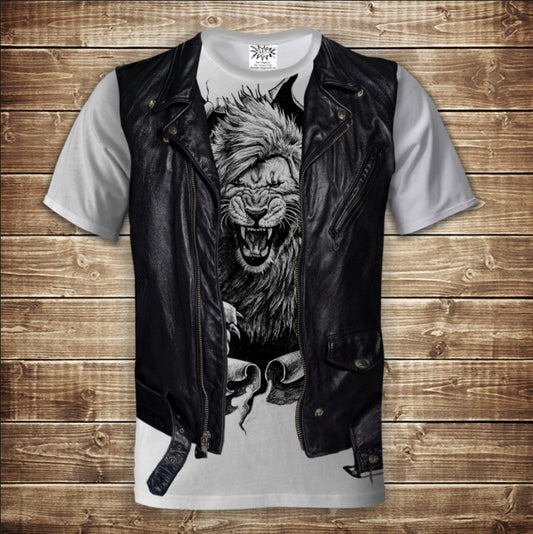 T-shirt 3D All Over Print 2-in-1 T-shirt + Vest Lion Adult and Children's Sizes