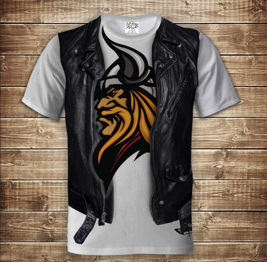 T-shirt 3D All Over Print 2-in-1 T-shirt + Vest Lion Viking Adult and Children's Sizes