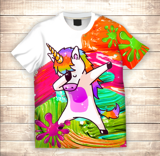 T-shirt 3D All Over Print Unicorn Sign Deb